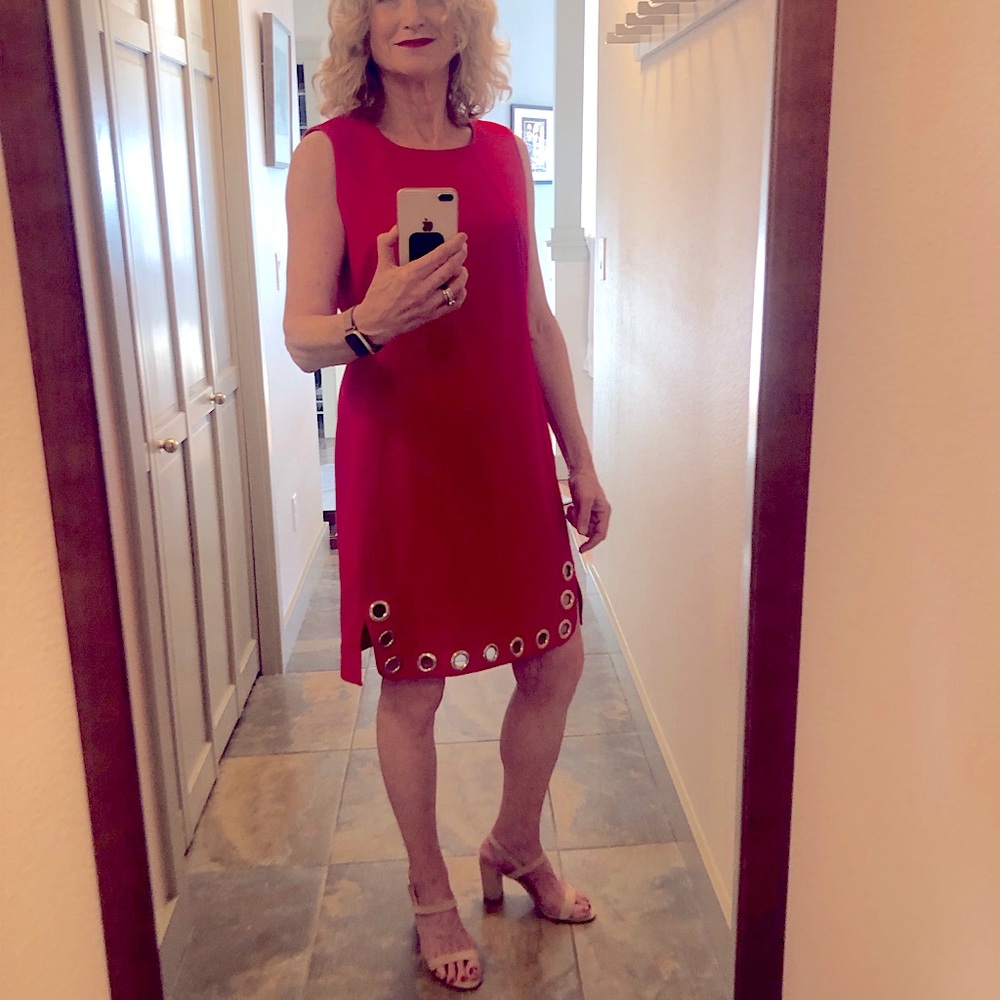 Red Karl Lagerfeld Paris Sleeveless Dress Size 14